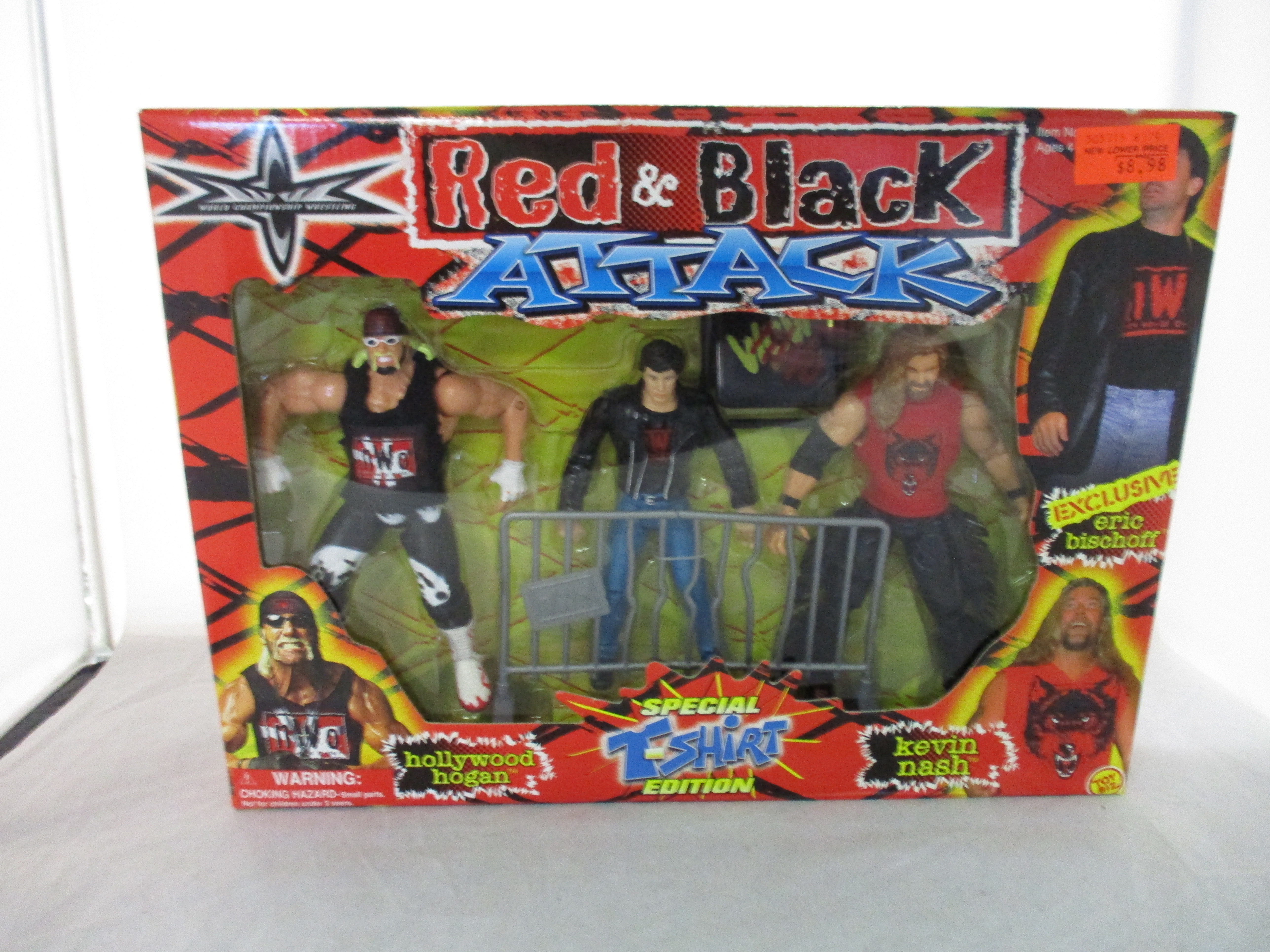 WCW Red and Black Attack 3 Pack Hollywood Hogan Kevin Nash and Eric Bischoff