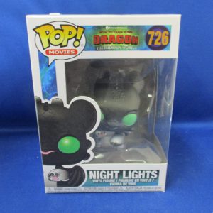 Funko POP! How To Train Your Dragon The Hidden World #726 Night Lights (Black and White with Green Eyes)