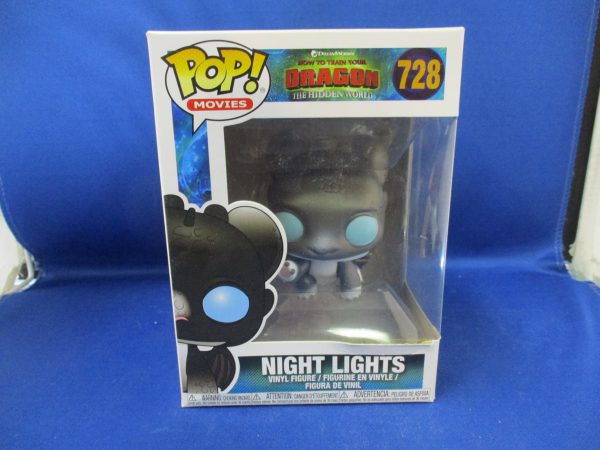 Funko POP! How To Train Your Dragon The Hidden World #728 Night Lights (Black and White with Blue Eyes)