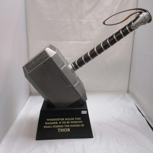 The Mighty Hammer Mjolnir Replica With Base Thor: The Dark World